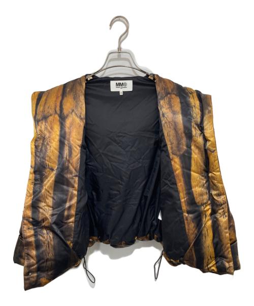 MM6 Maison Margiela（エムエムシックスメゾンマルジェラ）MM6 Maison Margiela (エムエムシックスメゾンマルジェラ) PORTS JACKET Fur Print（ファープリント スポーツジャケット）S32AM0309 / フーデッドダウンジャケット オレンジ サイズ:38の古着・服飾アイテム