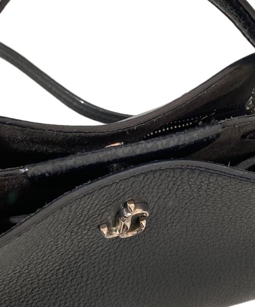 JIMMY CHOO（ジミーチュウ）JIMMY CHOO (ジミーチュウ) VARENNE TOP HANDLE MINI BAG（ヴァレンヌ トップハンドル ミニバッグ）/ 2WAYショルダーバッグ ブラックの古着・服飾アイテム
