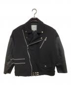 UN3D.アンスリード）の古着「COMBI BIG RIDERS　切替ダブルライダースジャケット　522360109001-01」｜ブラック