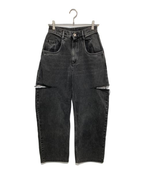 Maison Margiela（メゾンマルジェラ）Maison Margiela (メゾンマルジェラ) スラッシュディテール カットアウトデニムパンツ 2024 SA51LA0051 S30743  ブラック サイズ:40の古着・服飾アイテム