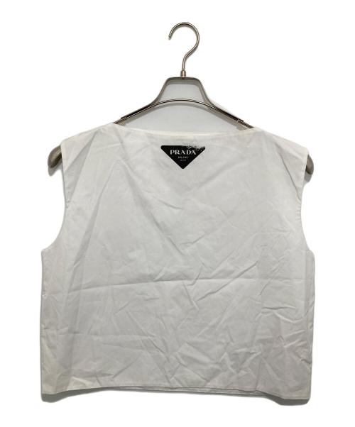 PRADA（プラダ）PRADA (プラダ) フロントプリントノースリーブカットソー ホワイト サイズ:Sの古着・服飾アイテム
