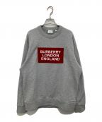 BURBERRY LONDONバーバリーロンドン）の古着「19AW ロゴアップリケクルーネックスウェット　8021431」｜グレー