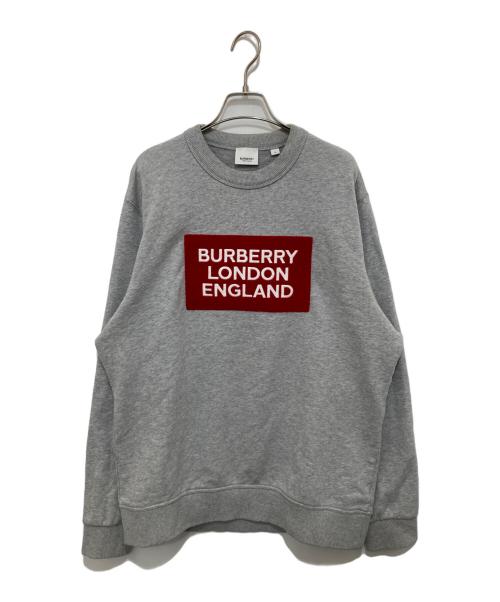BURBERRY LONDON（バーバリーロンドン）BURBERRY LONDON (バーバリーロンドン) 19AW ロゴアップリケクルーネックスウェット　8021431 グレー サイズ:Mの古着・服飾アイテム
