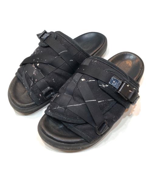 VISVIM（ビズビム）VISVIM (ビズビム) ペイント加工 ストラップサンダル ブラック サイズ:XLの古着・服飾アイテム