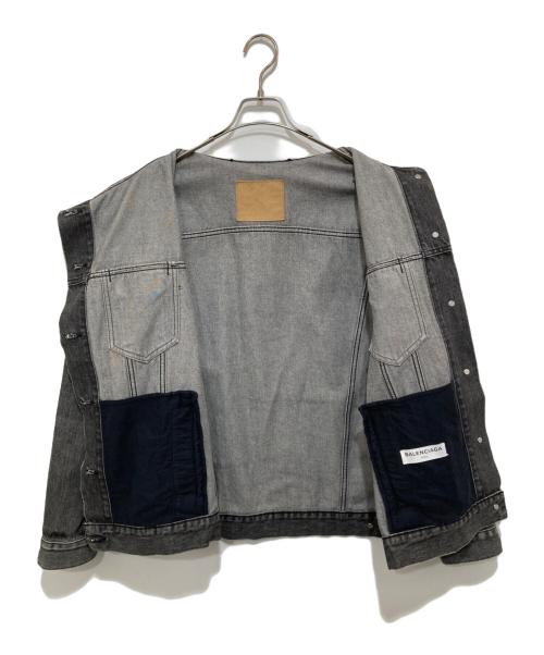 BALENCIAGA（バレンシアガ）BALENCIAGA (バレンシアガ) アシンメトリ―デザインデニムジャケット　492138 グレー サイズ:SIZE34の古着・服飾アイテム