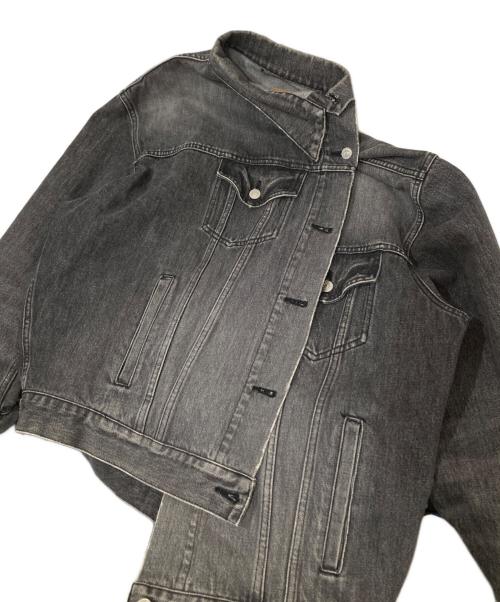 BALENCIAGA（バレンシアガ）BALENCIAGA (バレンシアガ) アシンメトリ―デザインデニムジャケット　492138 グレー サイズ:SIZE34の古着・服飾アイテム