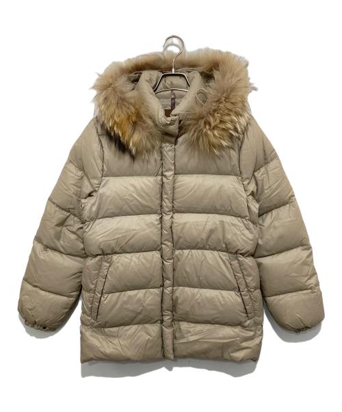 MONCLER（モンクレール）MONCLER (モンクレール) TISSU MATERIAL STOFF TESSUTO　フーデッドダウンコート　314-02-1250 ベージュの古着・服飾アイテム