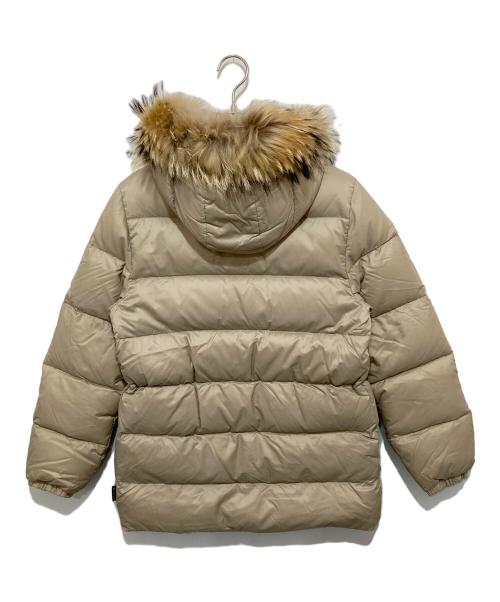 MONCLER（モンクレール）MONCLER (モンクレール) TISSU MATERIAL STOFF TESSUTO　フーデッドダウンコート　314-02-1250 ベージュの古着・服飾アイテム