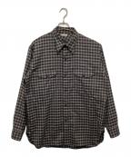 ULTERIORアルテリア）の古着「CHECKED WOOL FLANNEL D/P SHIRT チェックド ウール フランネル ディーピー シャツ」｜ブラック