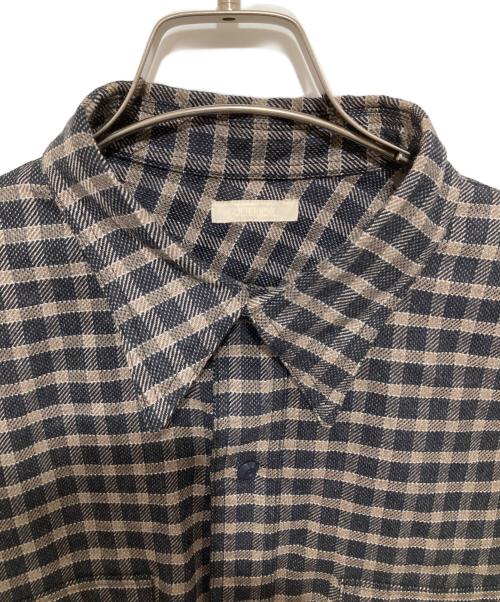 ULTERIOR（アルテリア）ULTERIOR (アルテリア) CHECKED WOOL FLANNEL D/P SHIRT チェックド ウール フランネル ディーピー シャツ ブラック サイズ:5の古着・服飾アイテム