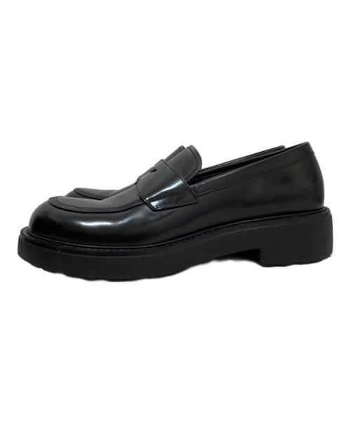 PRADA（プラダ）PRADA (プラダ) Brushed Leather Loafers(ブラッシュドレザーローファー) 2DG149 ブラック サイズ:8 1/2の古着・服飾アイテム