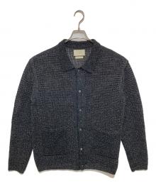 YOKE（ヨーク）の古着「MESH KNITTED SHIRT CARDIGAN(メッシュニットシャツカーディガン) YK25SS0956S」｜ネイビー
