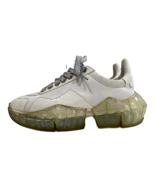 JIMMY CHOO（ジミーチュウ）JIMMY CHOO (ジミーチュウ) DIAMOND パテントスニーカー ホワイト サイズ:34の古着・服飾アイテム