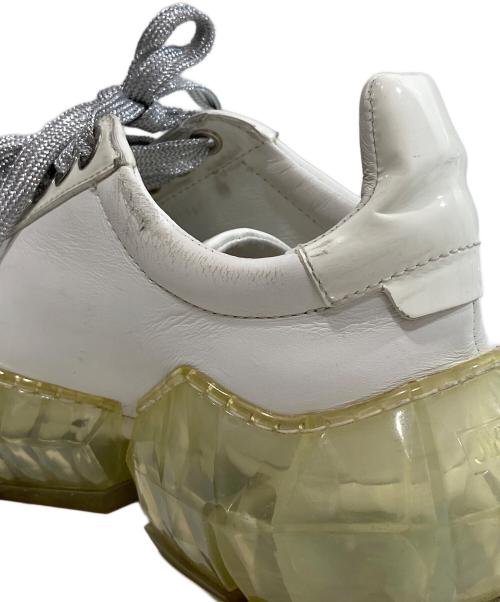 JIMMY CHOO（ジミーチュウ）JIMMY CHOO (ジミーチュウ) DIAMOND パテントスニーカー ホワイト サイズ:34の古着・服飾アイテム