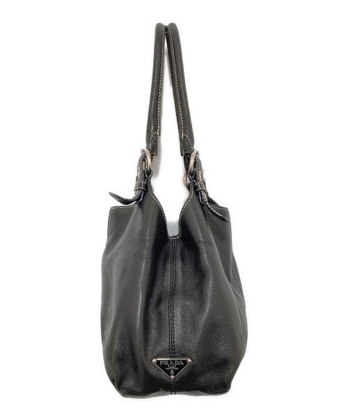 PRADA（プラダ）PRADA (プラダ) ワンショルダーレザーバッグ ブラックの古着・服飾アイテム