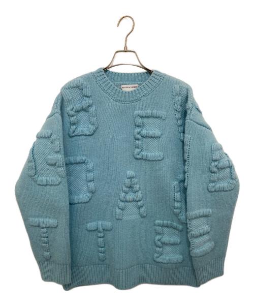BOTTEGA VENETA（ボッテガベネタ）BOTTEGA VENETA (ボッテガベネタ) 立体ロゴオーバーサイズニットセーター 707883 V26T0 スカイブルー サイズ:Sの古着・服飾アイテム