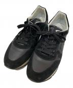 1piu1uguale3×Valsportウノピュウノウグァーレトレ×ヴァルスポーツ）の古着「NEO CLASSIC　ローカットスニーカー」｜ブラック