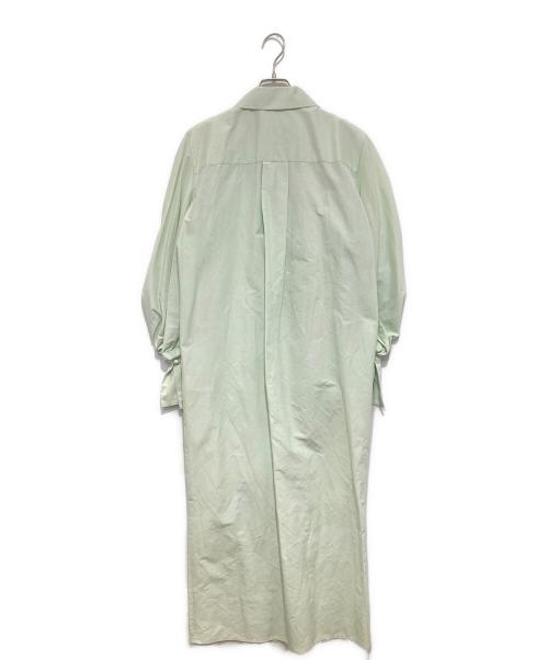 Mame Kurogouchi（マメクロゴウチ）Mame Kurogouchi (マメクロゴウチ) Cotton Silk Broad Basket Motif Shirt Dress　MM23SS-DR047 グリーン サイズ:2の古着・服飾アイテム