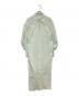 Mame Kurogouchi（マメクロゴウチ）の古着「Cotton Silk Broad Basket Motif Shirt Dress　MM23SS-DR047」｜グリーン