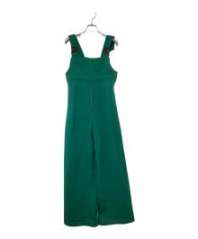 Mame Kurogouchi（マメクロゴウチ）の古着「Jomon Pattern Knitted Overalls　縄文パターンニットオーバーオール」｜グリーン