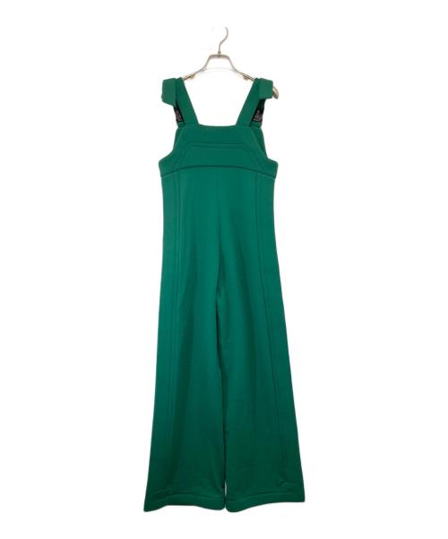 Mame Kurogouchi（マメクロゴウチ）Mame Kurogouchi (マメクロゴウチ) Jomon Pattern Knitted Overalls　縄文パターンニットオーバーオール グリーン サイズ:1の古着・服飾アイテム