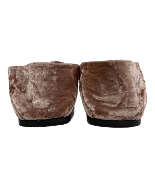 sergio rossi（セルジオロッシ）sergio rossi (セルジオロッシ) ベロアスクエアトゥフラットシューズ 	A77990 ブラウン サイズ:35 1/2の古着・服飾アイテム