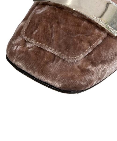 sergio rossi（セルジオロッシ）sergio rossi (セルジオロッシ) ベロアスクエアトゥフラットシューズ 	A77990 ブラウン サイズ:35 1/2の古着・服飾アイテム