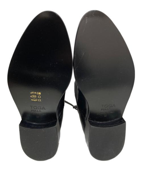 TOGA（トーガ）TOGA (トーガ) ミックスバッジレザーアンクルブーツ　	AJ990 ブラック サイズ:38の古着・服飾アイテム