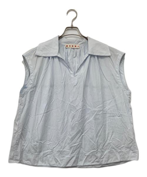 MARNI（マルニ）MARNI (マルニ) スキッパーネック シャツ ブラウス ブルー サイズ:40の古着・服飾アイテム