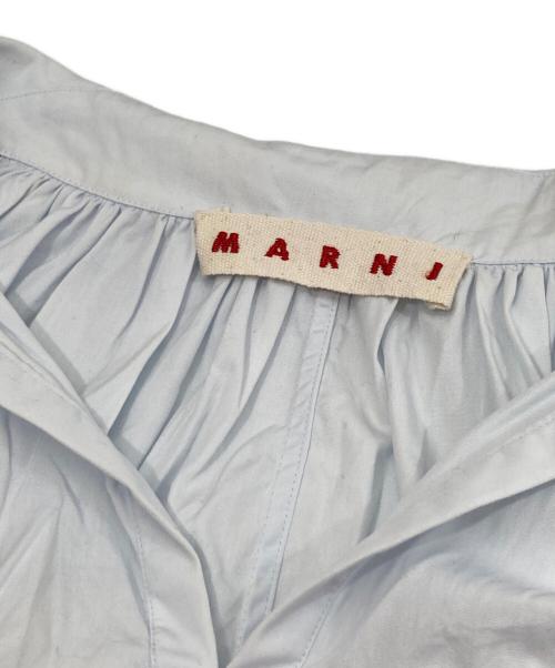MARNI（マルニ）MARNI (マルニ) スキッパーネック シャツ ブラウス ブルー サイズ:40の古着・服飾アイテム