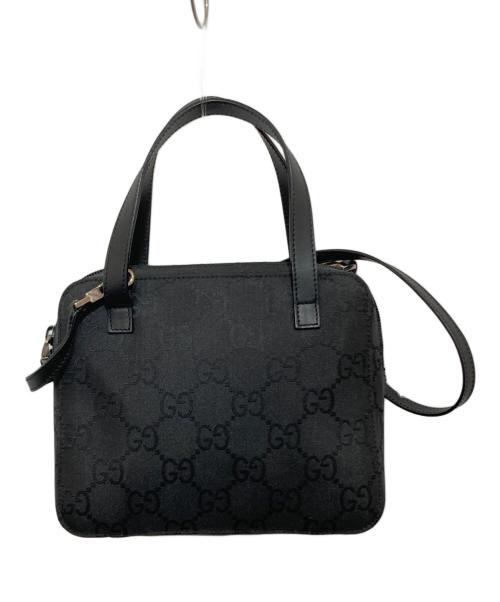 GUCCI（グッチ）GUCCI (グッチ) GG柄 ナイロン×レザー 2WAYバッグ　007-2005 ブラックの古着・服飾アイテム