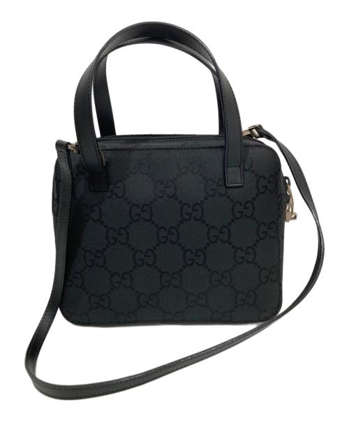 GUCCI（グッチ）GUCCI (グッチ) GG柄 ナイロン×レザー 2WAYバッグ　007-2005 ブラックの古着・服飾アイテム