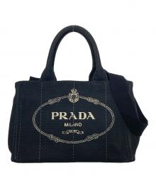 PRADA（プラダ）の古着「カナパ2WAYキャンバスバッグ　ショルダー/トートバッグ」｜ブラック