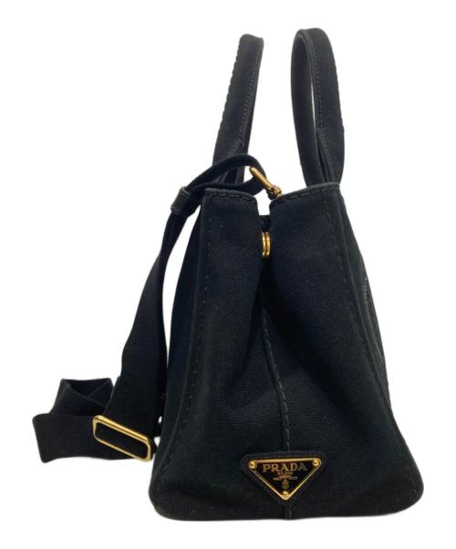 PRADA（プラダ）PRADA (プラダ) カナパ2WAYキャンバスバッグ　ショルダー/トートバッグ ブラックの古着・服飾アイテム