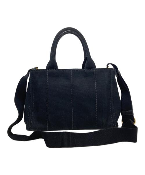 PRADA（プラダ）PRADA (プラダ) カナパ2WAYキャンバスバッグ　ショルダー/トートバッグ ブラックの古着・服飾アイテム