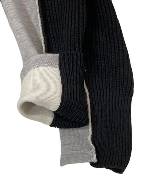 MM6 Maison Margiela（エムエムシックスメゾンマルジェラ）MM6 Maison Margiela (エムエムシックスメゾンマルジェラ) V-neck unbalanced panel top(Vネックアンバランスドパネルトップ) Vネックニット　S52GP0088 ブラック サイズ:Sの古着・服飾アイテム