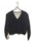 MM6 Maison Margiela（エムエムシックスメゾンマルジェラ）の古着「V-neck unbalanced panel top(Vネックアンバランスドパネルトップ) Vネックニット　S52GP0088」｜ブラック