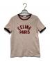 CELINE（セリーヌ）の古着「ロゴプリントリンガーTシャツ」｜ピンク