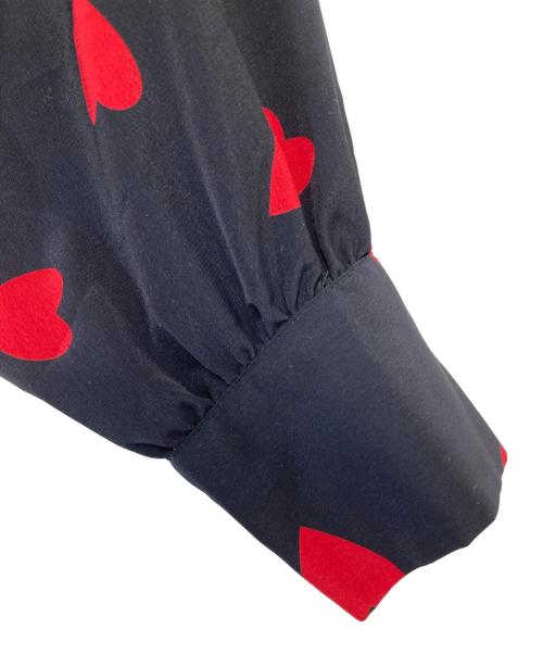 Loulou Willoughby（ルルウィルビー）Loulou Willoughby (ルルウィルビー) デシンハートプリントボウタイブラウス 21252013250 ネイビー サイズ:2の古着・服飾アイテム