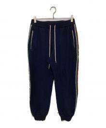 GUCCI（グッチ）の古着「ウール ジャージー ジョギング サイドライン ロング トラックパンツ　673329」｜ネイビー