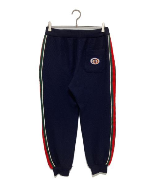 GUCCI（グッチ）GUCCI (グッチ) ウール ジャージー ジョギング サイドライン ロング トラックパンツ　673329 ネイビー サイズ:Sの古着・服飾アイテム