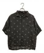 UNDERCOVER×STAR WARSアンダーカバー×スターウォーズ）の古着「総柄 レーヨンオープンカラーシャツ / 半袖シャツ」｜ブラック
