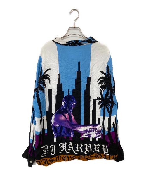 WACKO MARIA（ワコマリア）WACKO MARIA (ワコマリア) DJ HARVEY L/S HAWAIIAN SHIRT　ディージェーハーヴィー ロングスリーブハワイアンシャツ ブルー サイズ:Lの古着・服飾アイテム