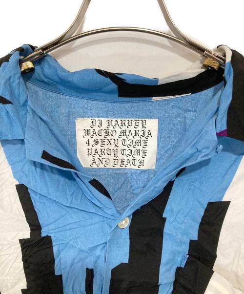 WACKO MARIA（ワコマリア）WACKO MARIA (ワコマリア) DJ HARVEY L/S HAWAIIAN SHIRT　ディージェーハーヴィー ロングスリーブハワイアンシャツ ブルー サイズ:Lの古着・服飾アイテム