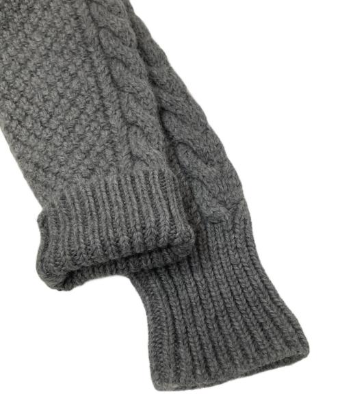 CECILIE BAHNSEN（セシリーバンセン）CECILIE BAHNSEN (セシリーバンセン) バックシルクリボン ケーブルニット グレー サイズ:M/Lの古着・服飾アイテム