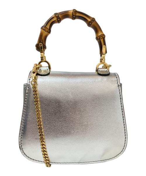 GUCCI（グッチ）GUCCI (グッチ) バンブースーパーミニバッグ 760246 シルバーの古着・服飾アイテム