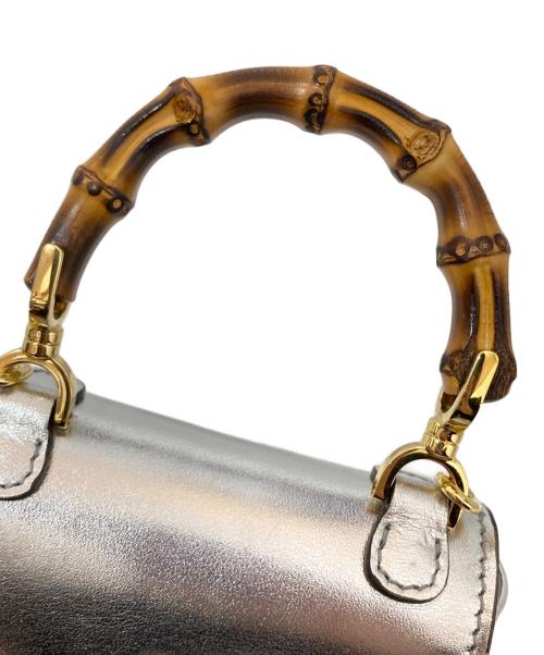 GUCCI（グッチ）GUCCI (グッチ) バンブースーパーミニバッグ 760246 シルバーの古着・服飾アイテム