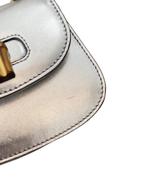 GUCCI（グッチ）GUCCI (グッチ) バンブースーパーミニバッグ 760246 シルバーの古着・服飾アイテム