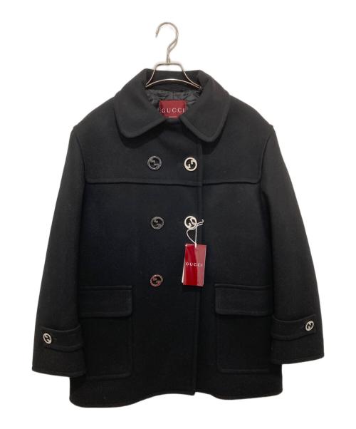 GUCCI（グッチ）GUCCI (グッチ) ダブルプレストウールコート 24AW 806858 ブラック サイズ:44の古着・服飾アイテム