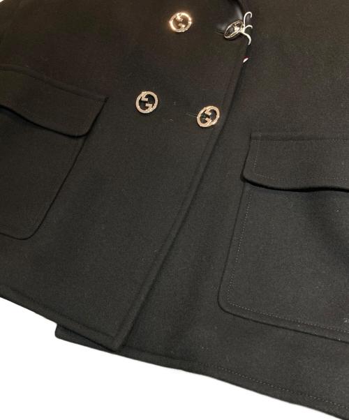 GUCCI（グッチ）GUCCI (グッチ) ダブルプレストウールコート 24AW 806858 ブラック サイズ:44の古着・服飾アイテム